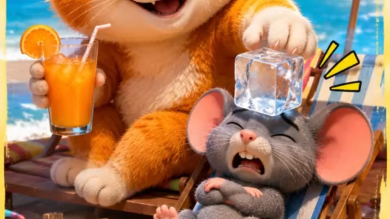He was having fun at the beach until cat pulled this ice-cold prank! 😂