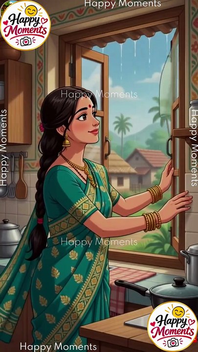 🌧️ Crispy Dosa on a Stormy Village Day | Cozy Family Cooking 🥞❤️By Happy Moments I Relaxing 2D Cooking Animation | No Dialogue | ASMR #DailyMotion #HappyMoments #shorts