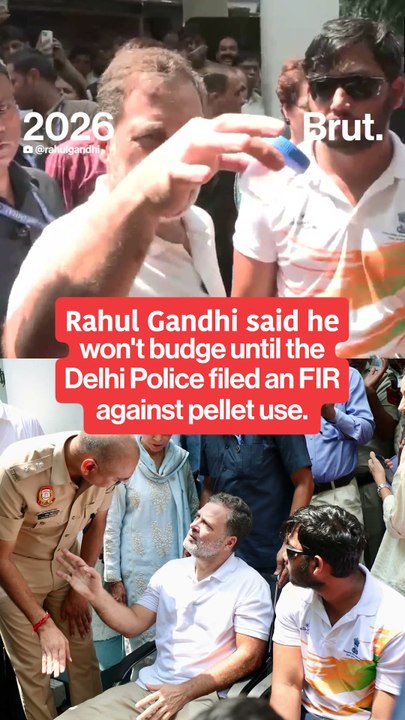 Rahul Gandhi sits in at police station, BJP cal...
