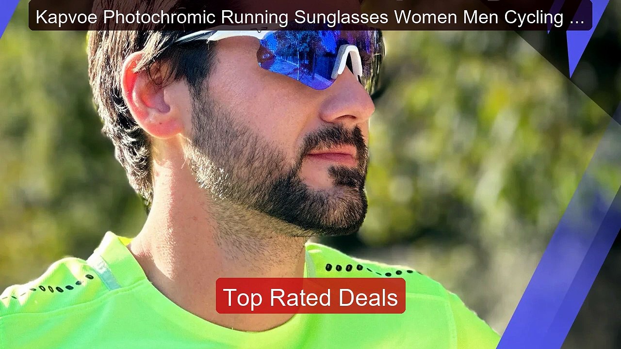 Kapvoe Photochromic Running Sunglasses Women Me...
