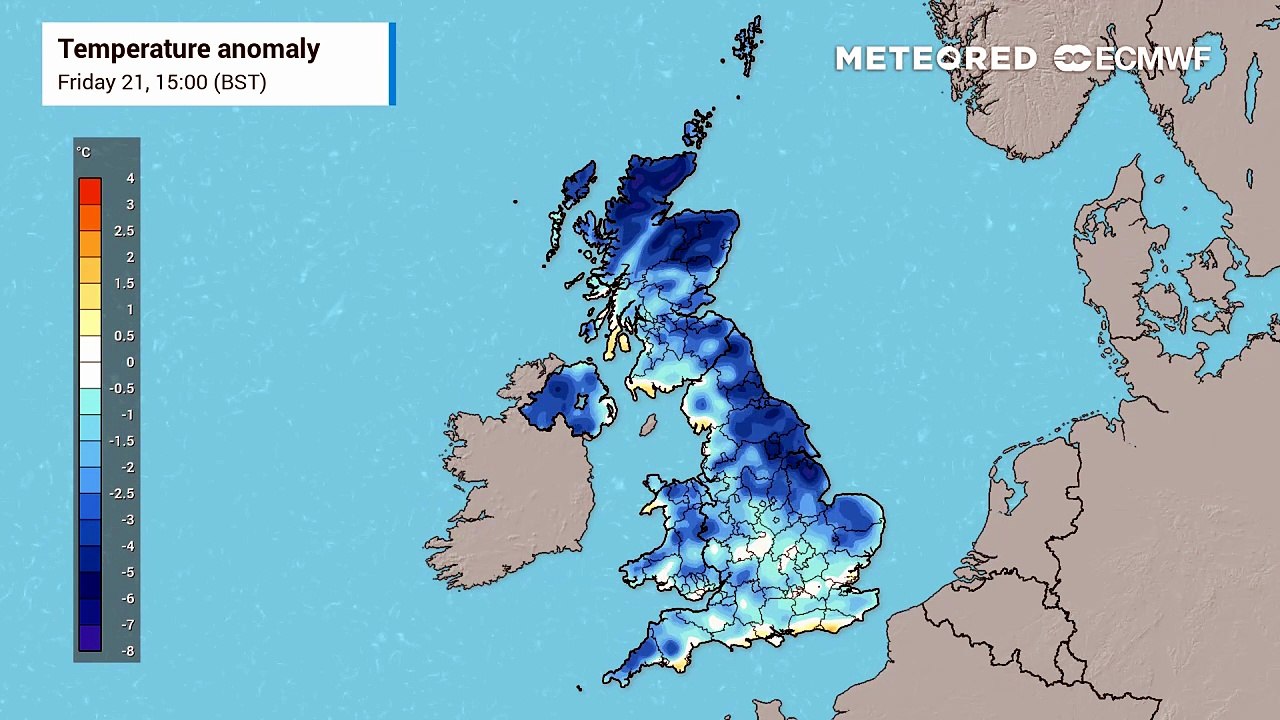 Temperature anomalies: finally below average