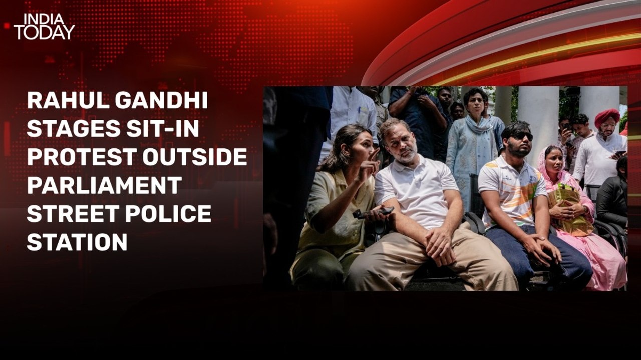Rahul Gandhi stages sit-in protest with pellet victim, BJP hits out
