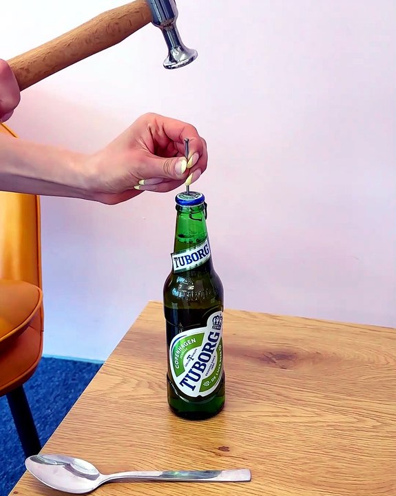 Trick to pop open bottles 🍾