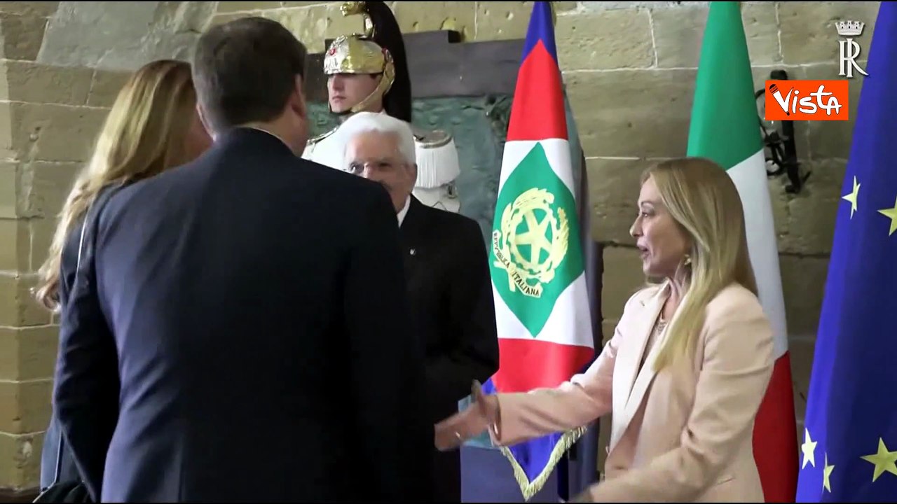 Mattarella e Meloni accolgono delegazioni stran...