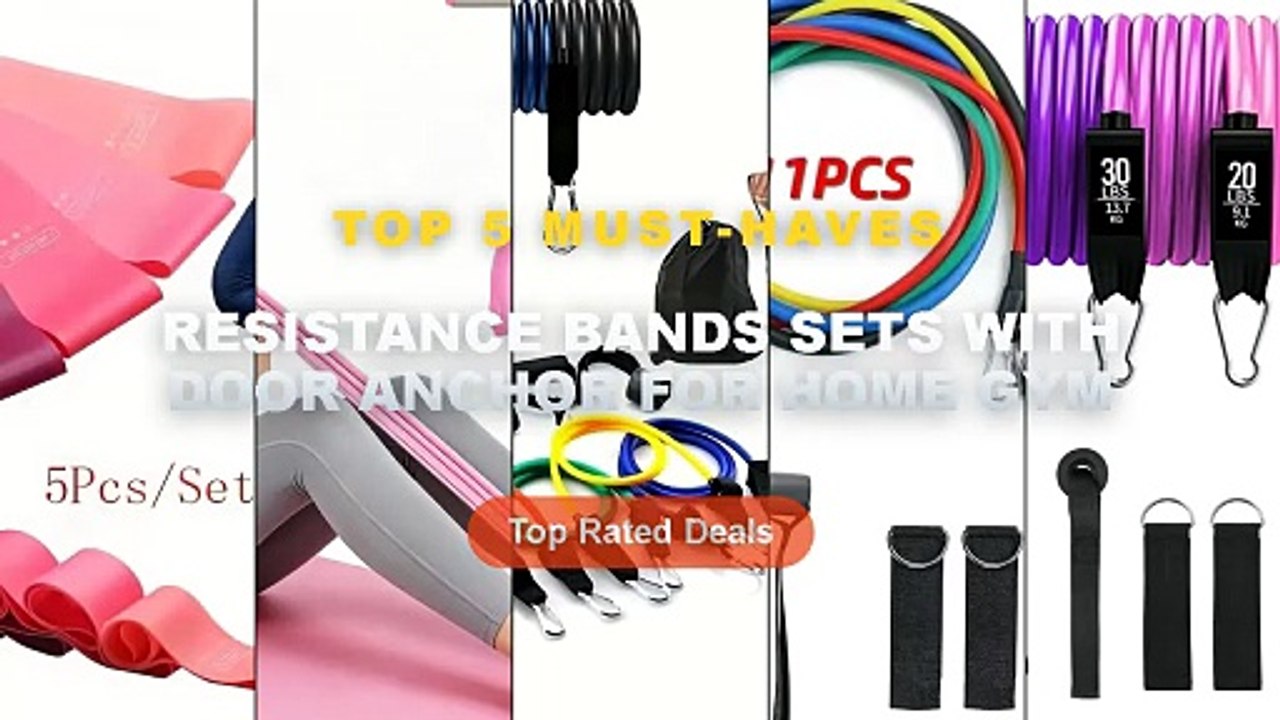 Best Resistance Bands Sets With Door Anchor For Home Gym on AliExpress | Review - Fitness Resistance Bands Set Yoga 5 Tu...