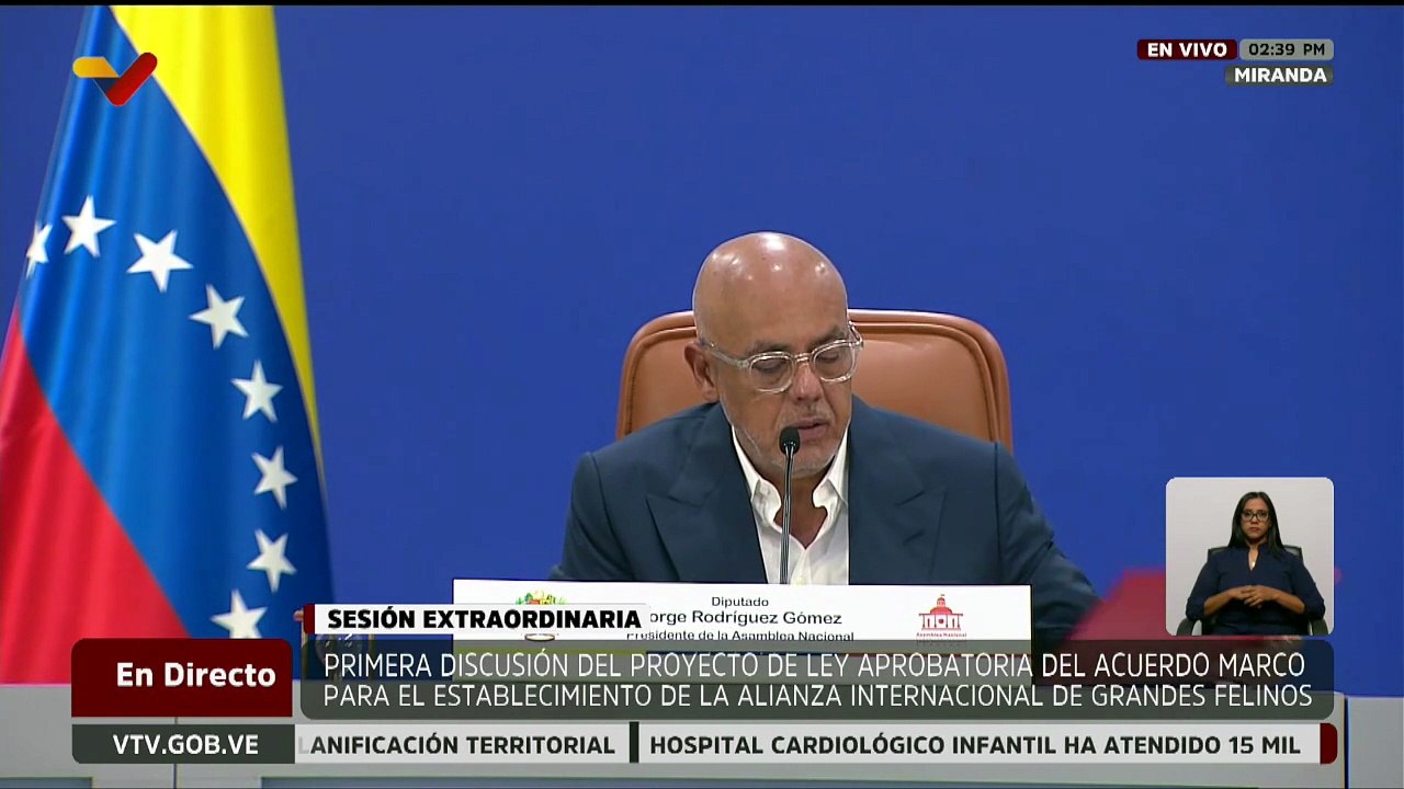 AN aprueba en primera discusión la Ley Aprobatoria sobre Alianza Internacional de Grandes Felinos