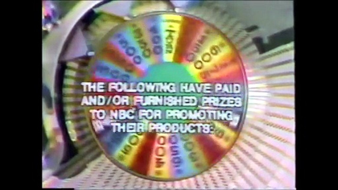 Wheel of Fortune closing credits, 8/3/77