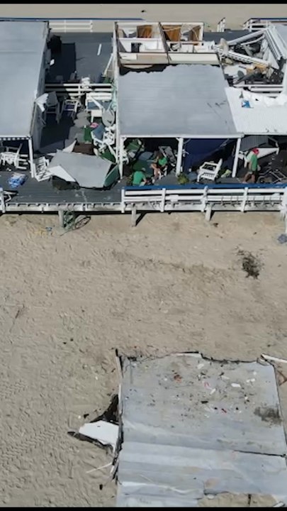 Aftermath of tornado damage in Long Island Beac...