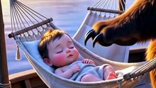 Baby and bear friendship #babyshort #babyandbear #aicartoon