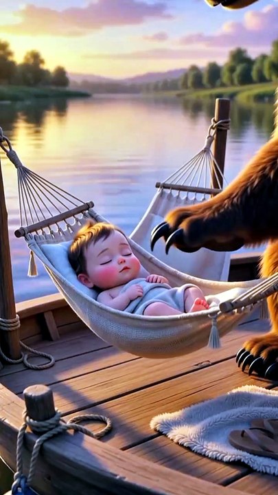 Baby and bear friendship #babyshort #babyandbear #aicartoon