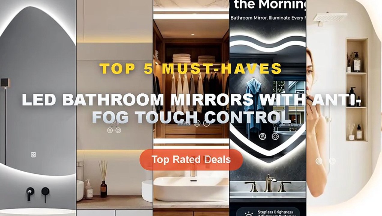 LED Bathroom Mirrors With Anti-Fog Touch Contro...