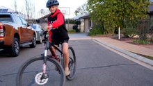 Young boys come together to cycle around South Australian town