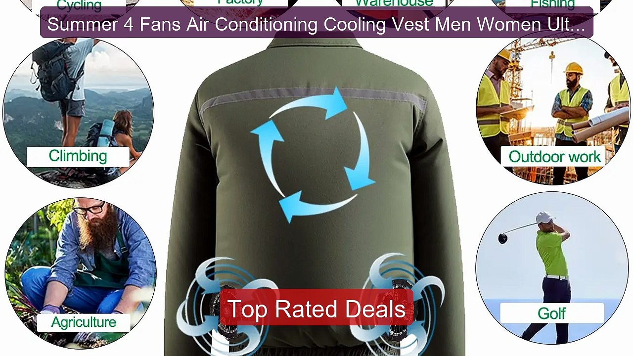 Summer 4 Fans Air Conditioning Cooling Vest Men...