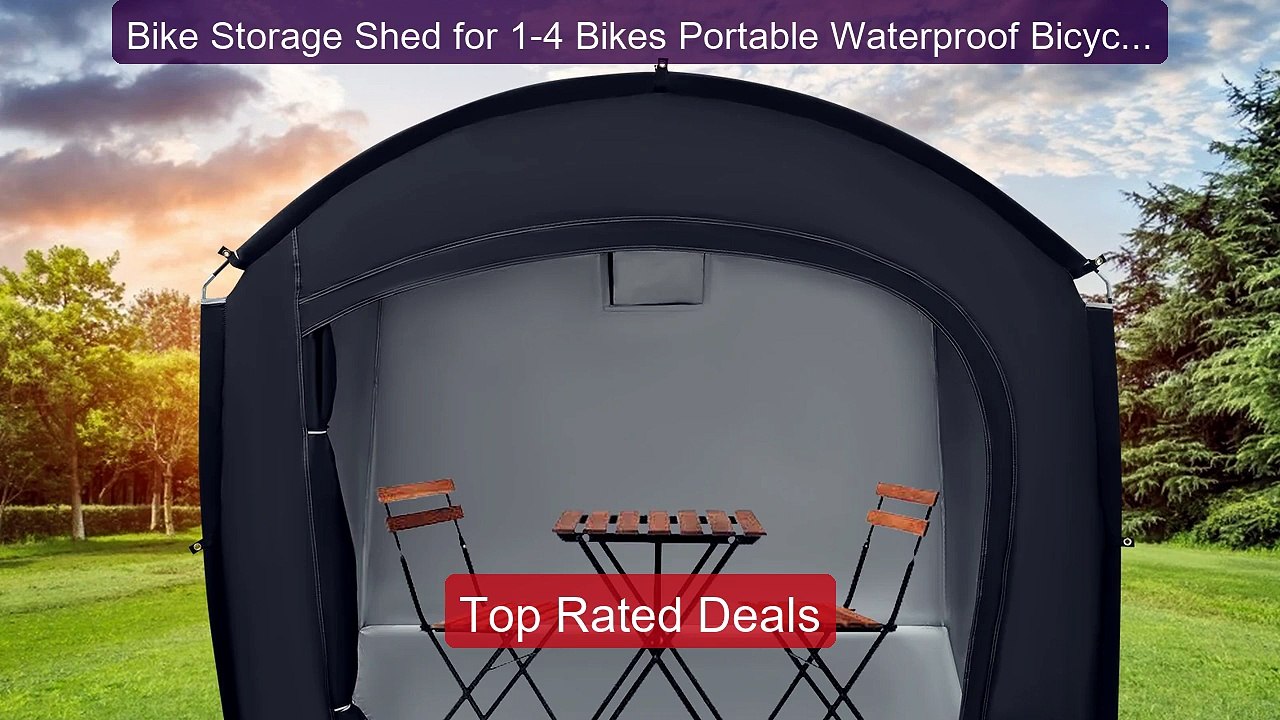 Bike Storage Shed for 1-4 Bikes Portable Waterp...