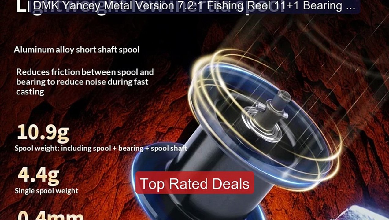 DMK Yancey Metal Version 7.2:1 Fishing Reel 11+...
