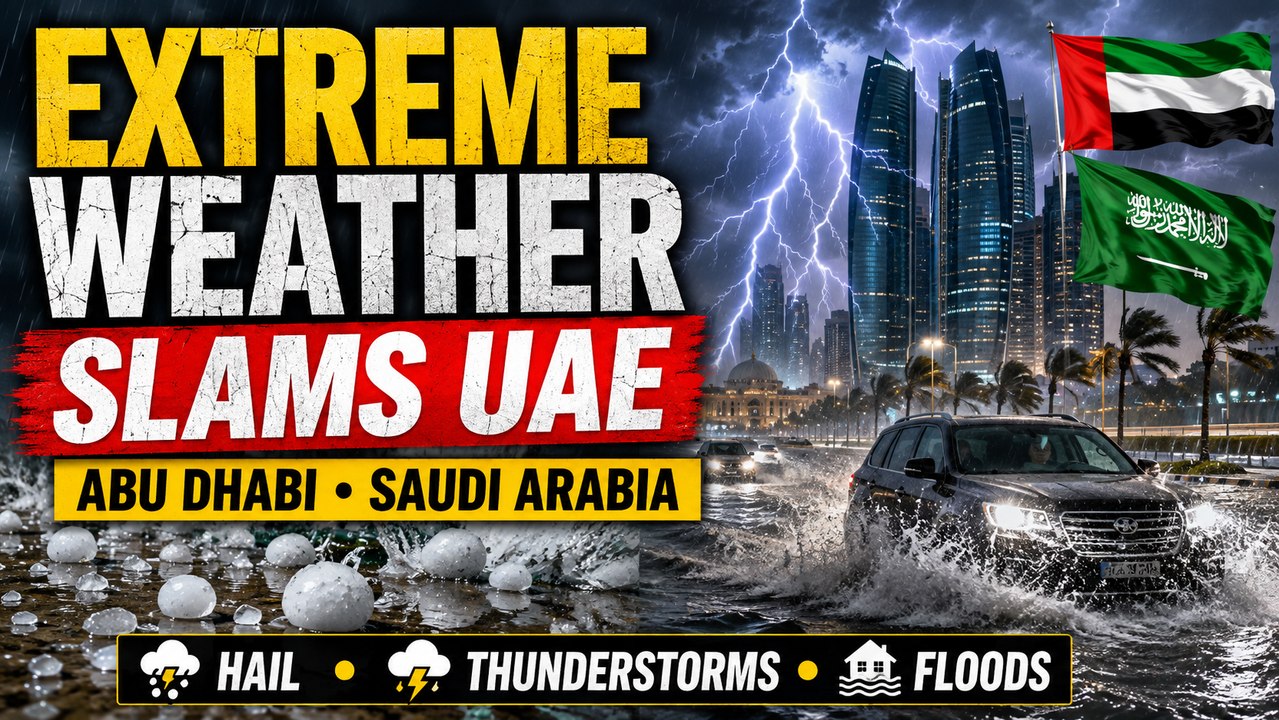 Saudi Arabia Hailstorm Turns Desert White | Abu...