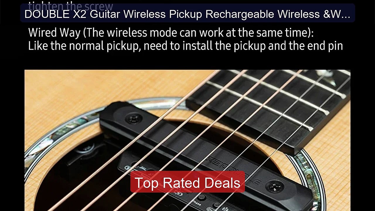 DOUBLE X2 Guitar Wireless Pickup Rechargeable W...