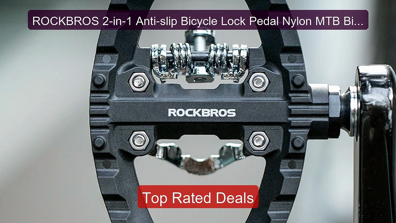 ROCKBROS 2-in-1 Anti-slip Bicycle Lock Pedal Ny...