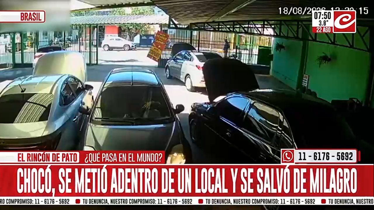 Increíble: chocó, se metió dentro de una conces...