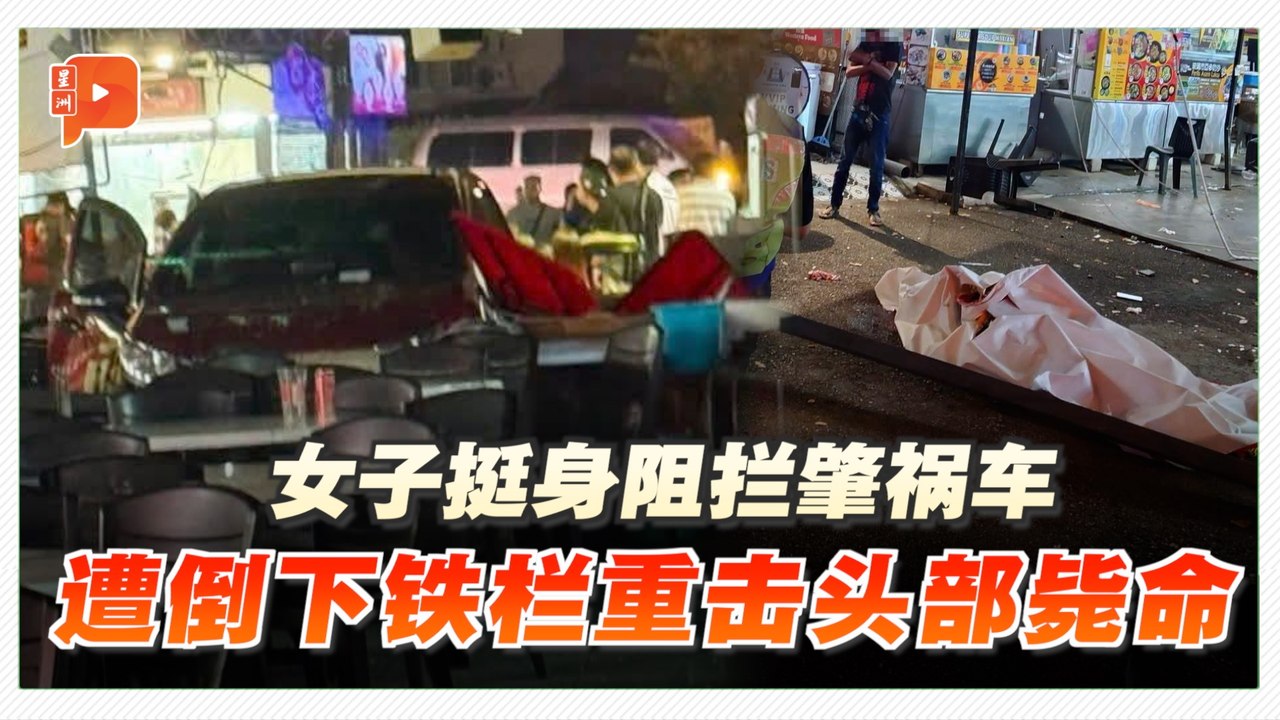 女子挺身阻拦肇祸车 遭倒下铁栏重击头部毙命