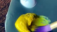 💛🌿Free Hand One Stroke Painting 🌈 Pretty YELLOW flower 🌼 painting using vi
