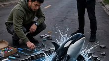 "He Drew An Ocean On The Road And It CAME TO LIFE"