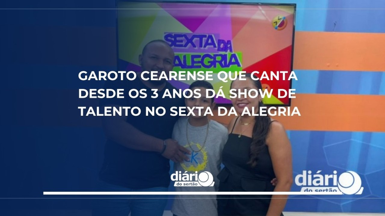 Garoto cearense que canta desde os 3 anos dá show de talento no Sexta da Alegria