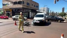 Homem fica ferido em acidente no Centro de Cascavel