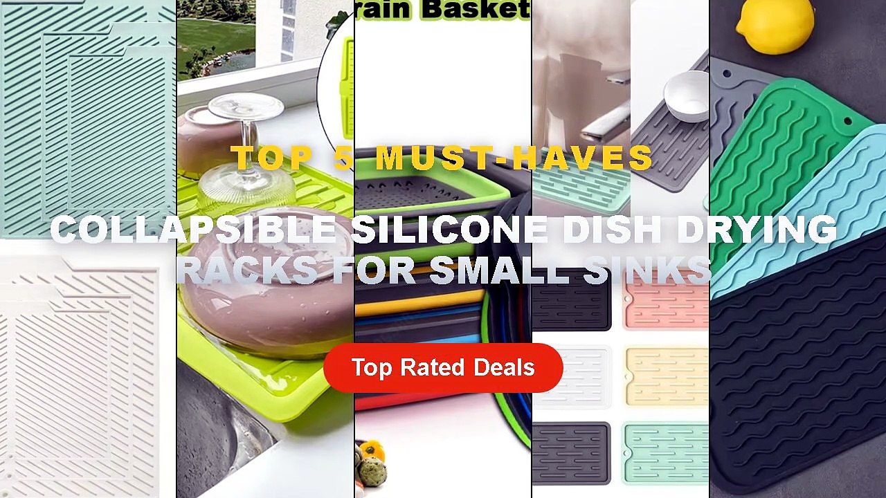 Amazing Collapsible Silicone Dish Drying Racks For Small Sinks You Need To See - Silicone Dish Drying Mat, 30x15cm/ 11.8...