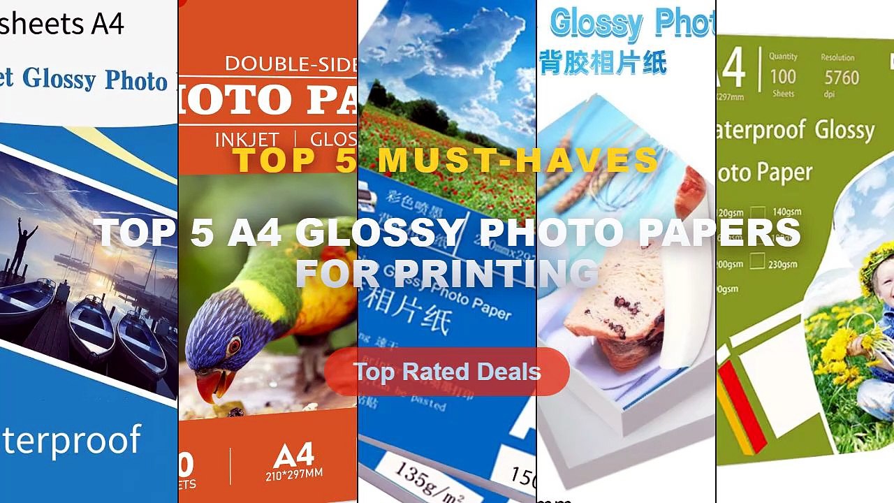 Why Everyone Is Buying Top 5 A4 Glossy Photo Papers For Printing - A4 100 Sheets Glossy Photo Paper 8.27 * 11.69 Inch 16...