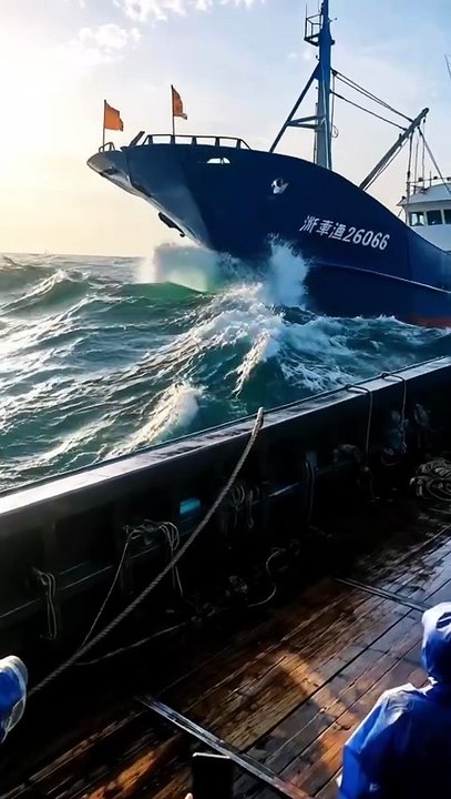 Fishing Boat CRASHING Through Massive Waves in...