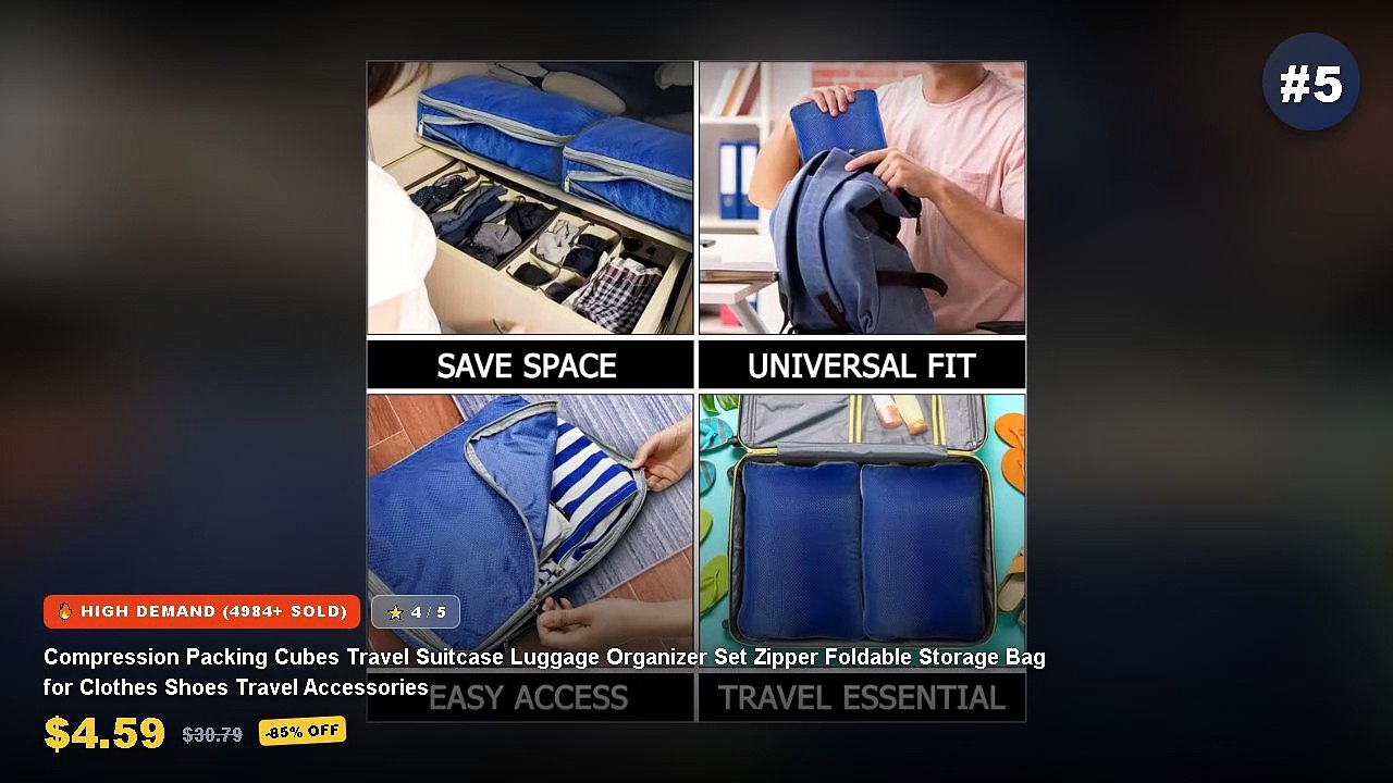Compression Packing Cubes For Suitcase Travel Organizer: Top 5 Best Sellers - BAGSMART Compression Packing Cubes Expanda...