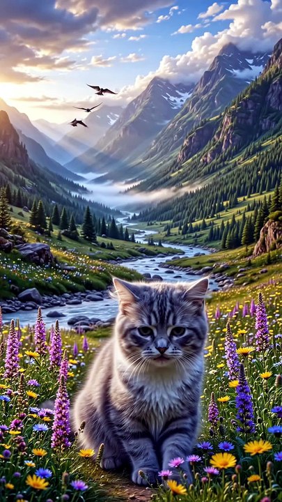🐱🏔️💔 Lost Kitten Searches the Mountains for Mom and Dad! 🥺 | AI-Generated Video