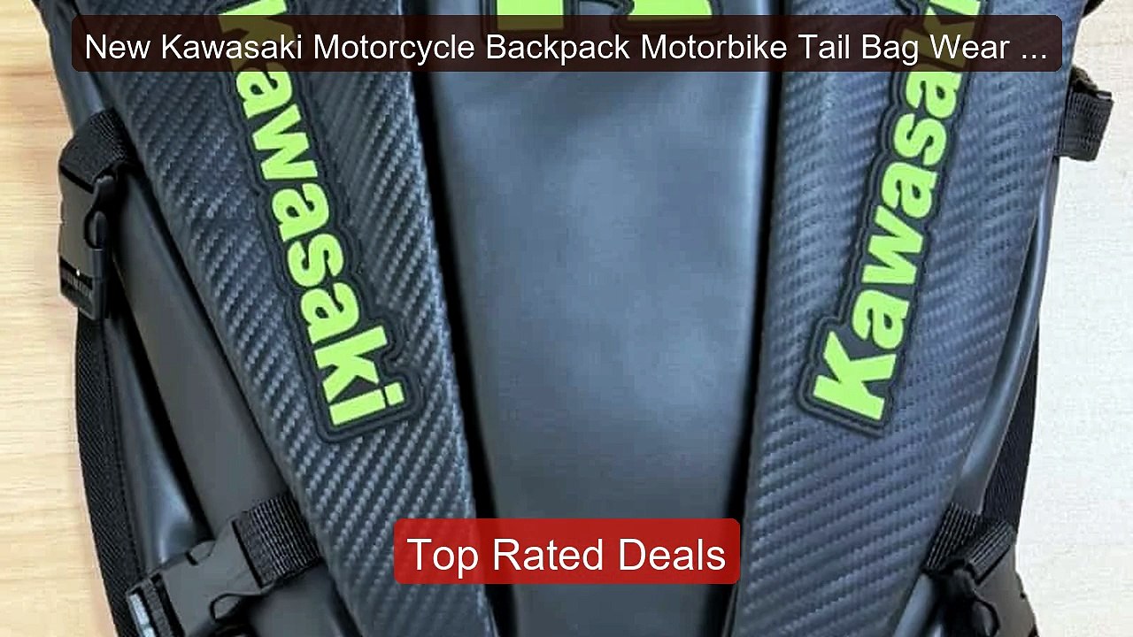 New Kawasaki Motorcycle Backpack Motorbike Tail...