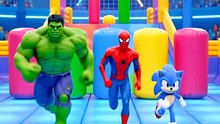 Hulk and sonic and Spiderman