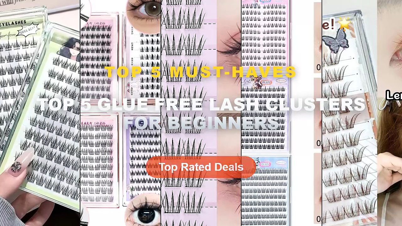 Top 5 Glue Free Lash Clusters For Beginners: Top 5 Best Sellers - 60 Clusters Brown Glue Free False Eyelashes 10 14mm Na...