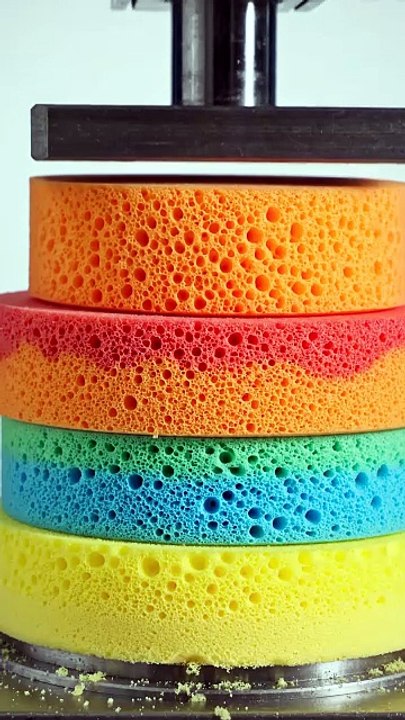 Hydraulic Press Crushing Foam Rings ASMR 💥⭕ |...