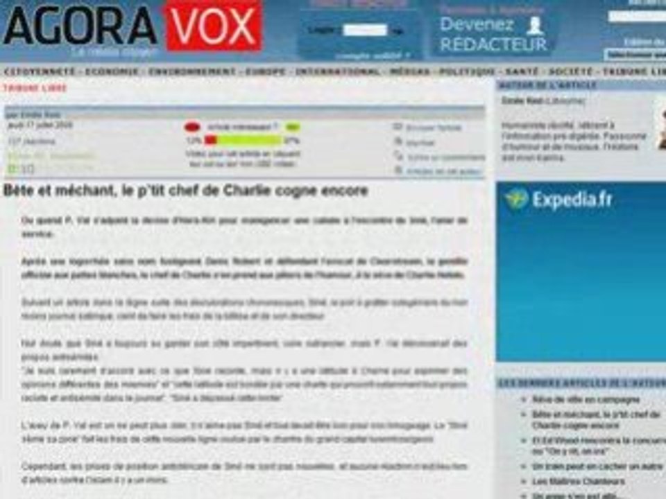 Siné viré de Charlie