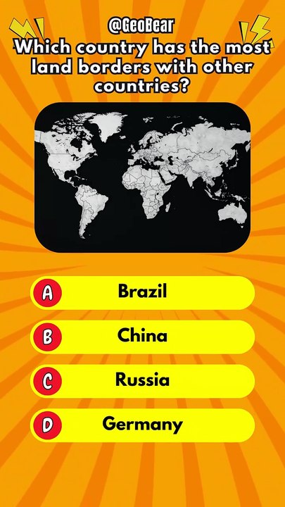 General Geography Quiz 🌍 | Country With Most Land Borders & Capital of France