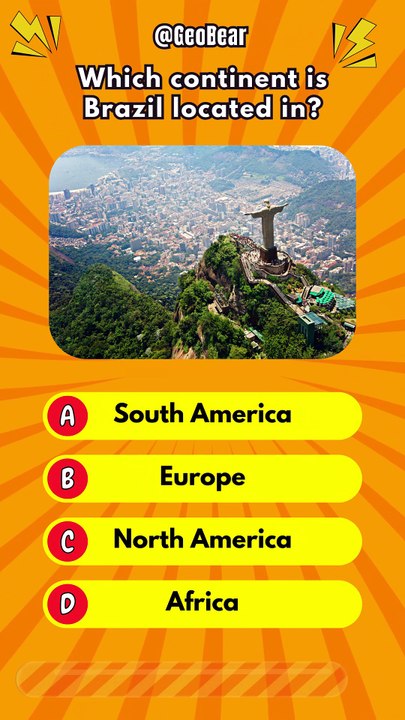 General Geography Quiz 🌍 | Brazil's Continent & Sea Between Europe and Africa