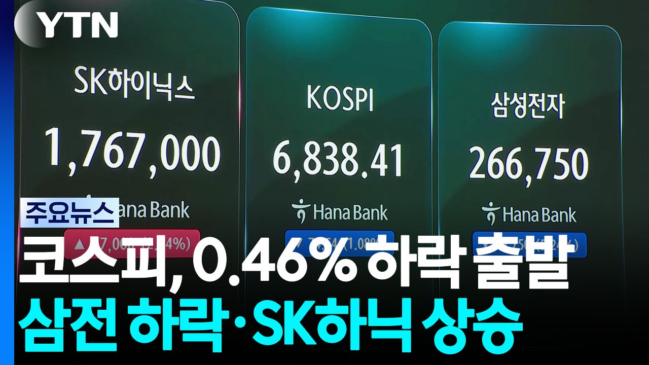 코스피 약세 출발...삼성전자, 시작부터 4%대 하락 / YTN