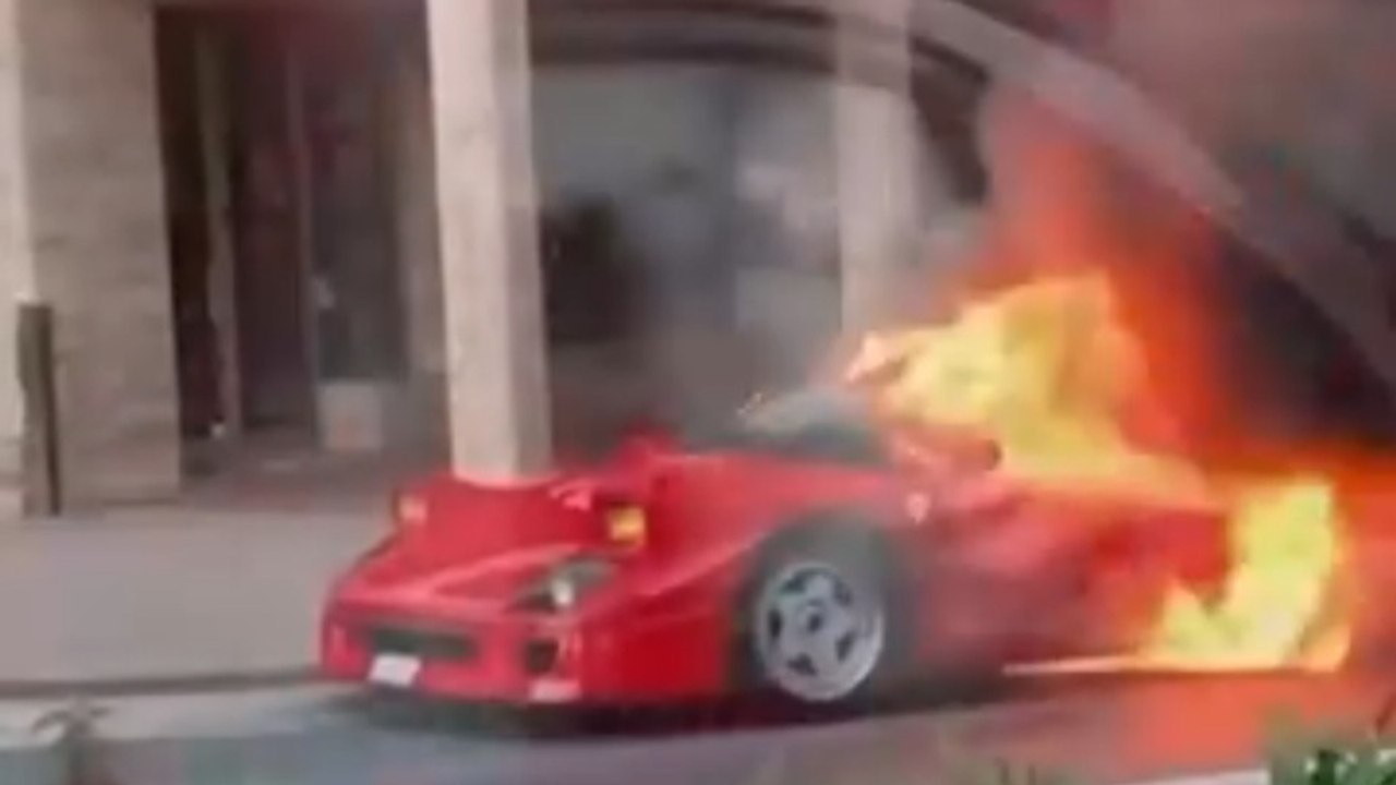 FERRARI F40 BURNS DOWN IN MONACO😱THE LEGENDARY...