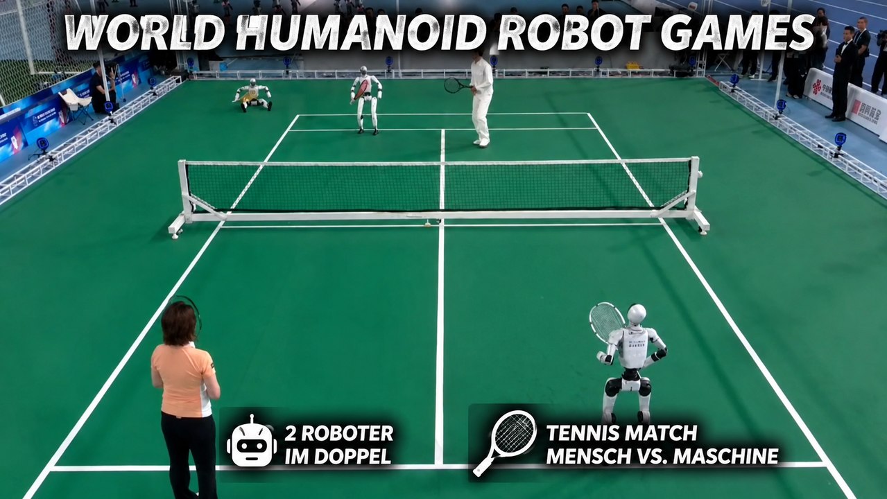 World Humanoid Robot Games: Humanoide Roboter auf dem Tennisplatz
