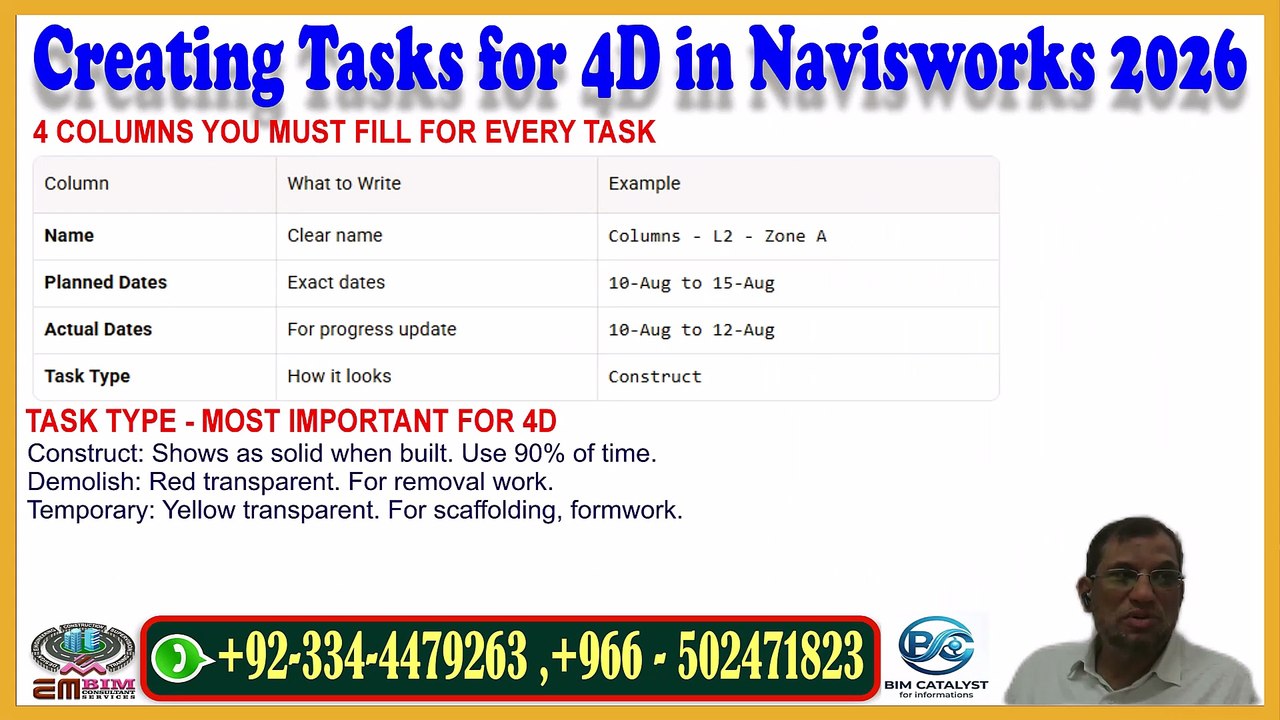 Creating Tasks For Simulation In Navisworks (4d)