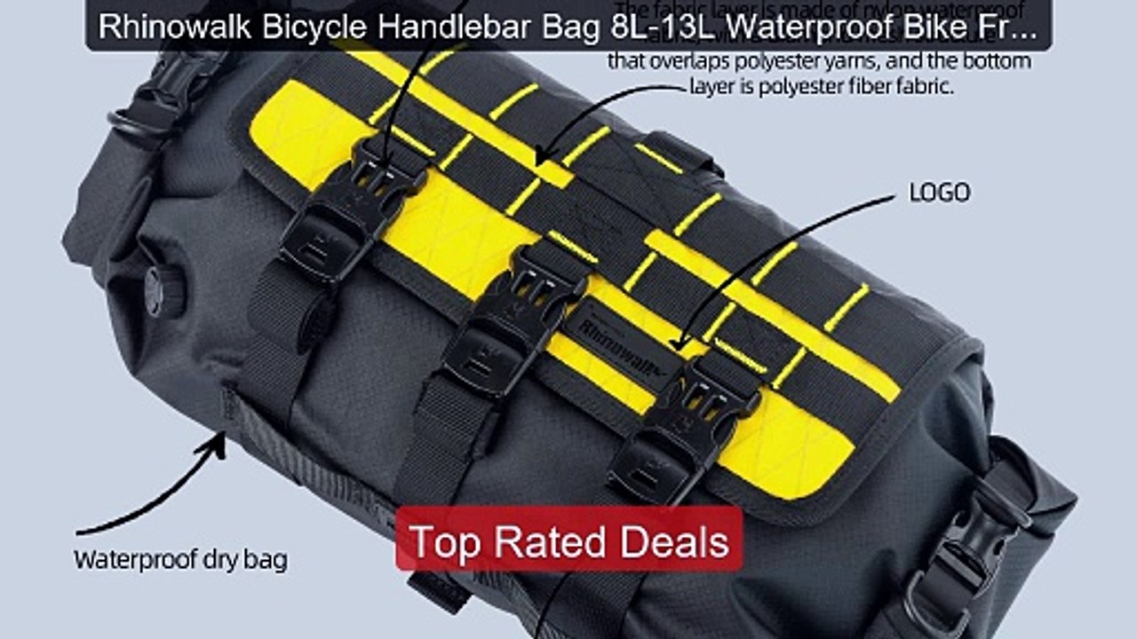 Rhinowalk Bicycle Handlebar Bag 8L-13L Waterpro...