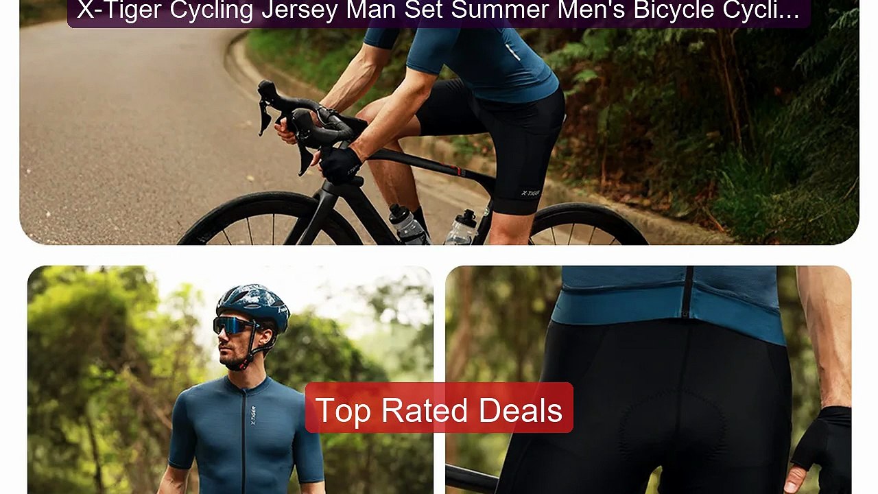 X-Tiger Cycling Jersey Man Set Summer Men's Bic...