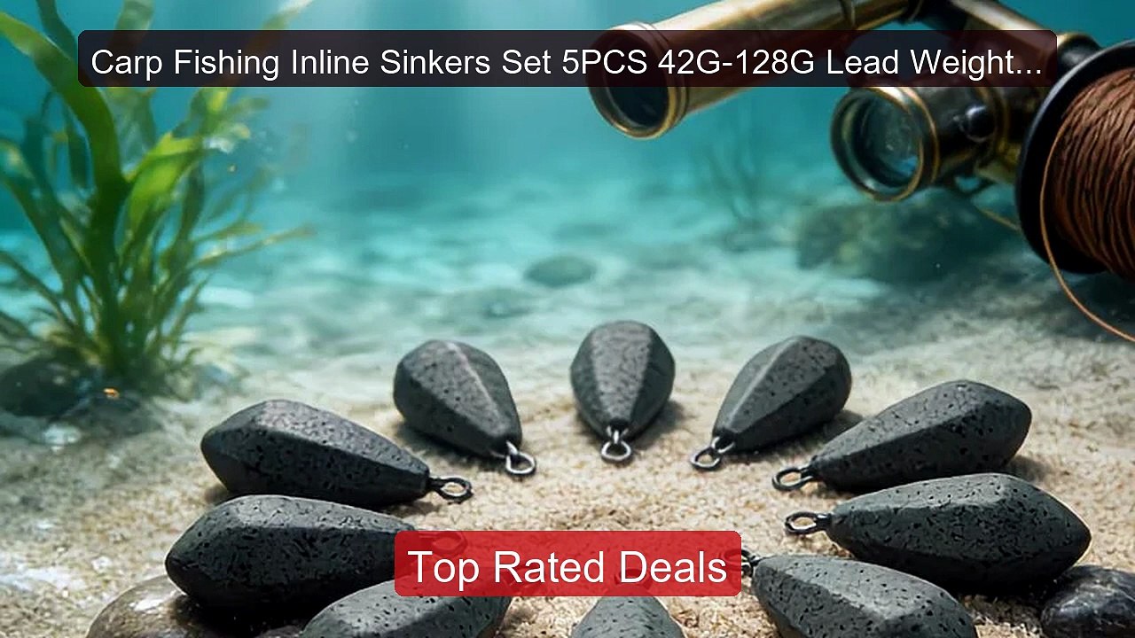 Carp Fishing Inline Sinkers Set 5PCS 42G-128G L...