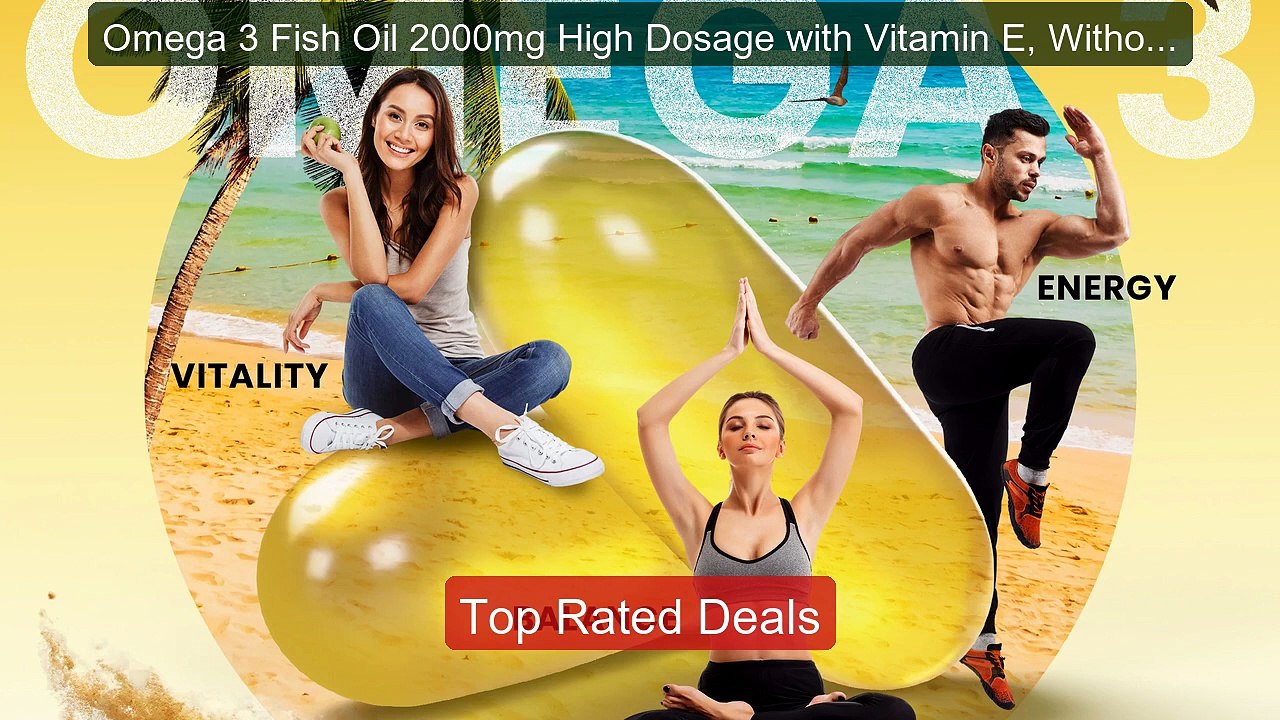 Omega 3 Fish Oil 2000mg High Dosage with Vitami...