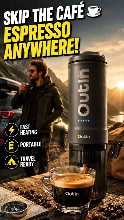 OutIn Nano Portable Espresso Machine – 20-Bar Travel Coffee Maker
