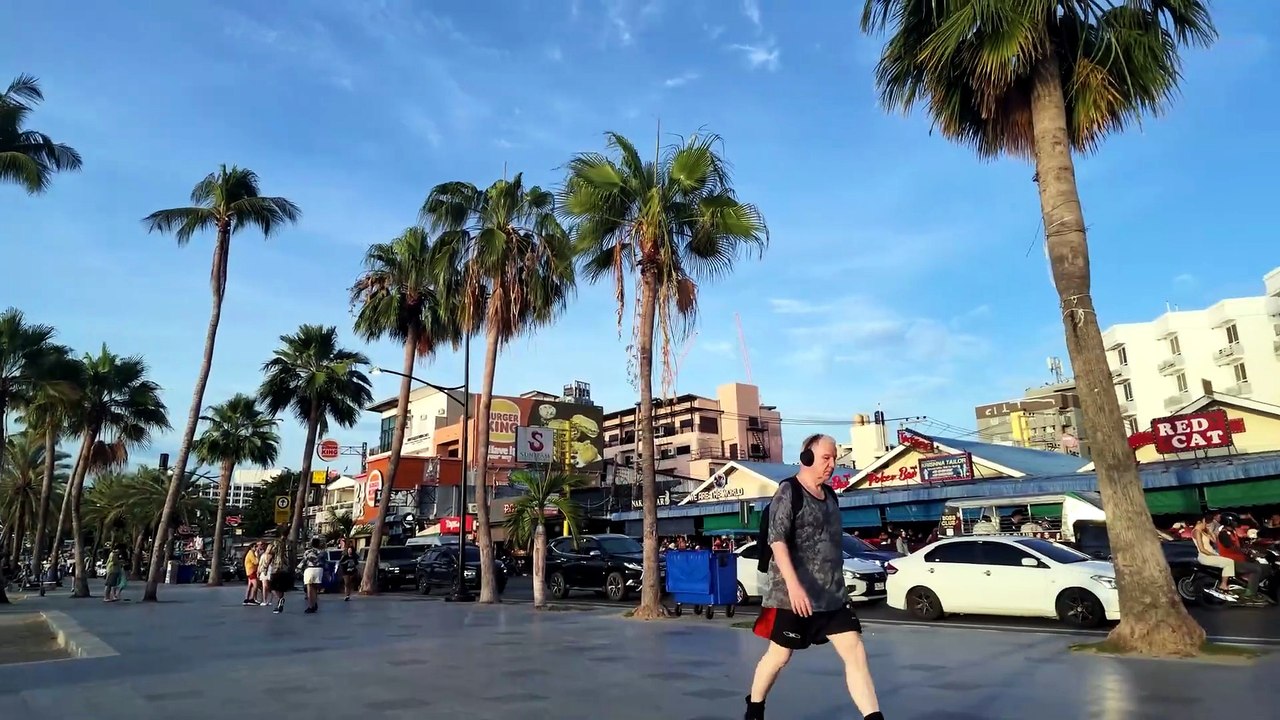 Pattaya Beach Road Sunset Walk 2026 Central to...